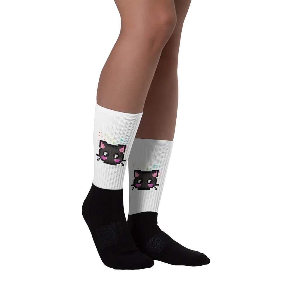 *Starry Eyes Pixel kitteh Emote* Socks product image (2)