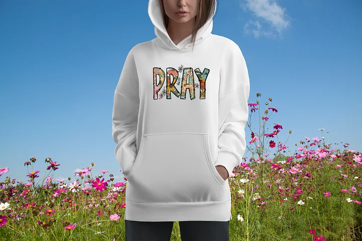 Boho PRAY Graphic Sweatshirt with Flowers product image (21)