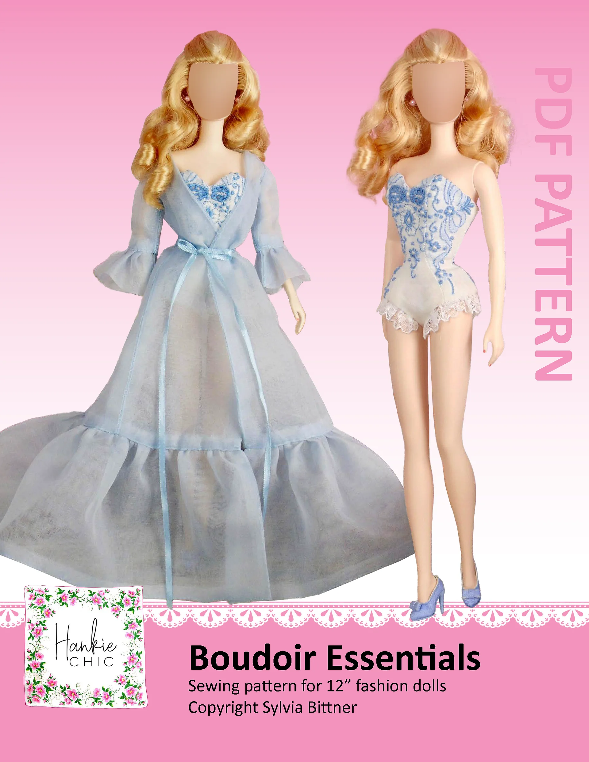 Boudoir Essentials sewing pattern for 12" fashion dolls product image (1)