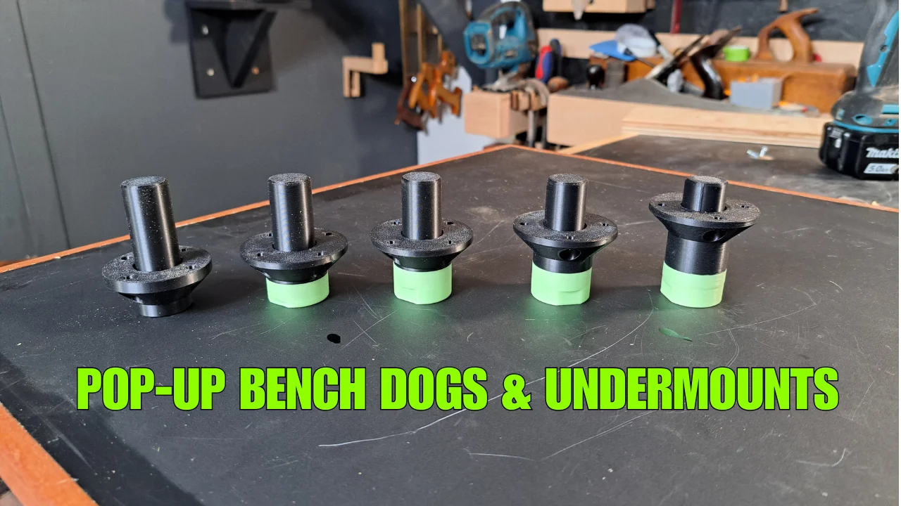 Pop-up Bench Dogs with MFT Undermounts 3D print files. product image (12)