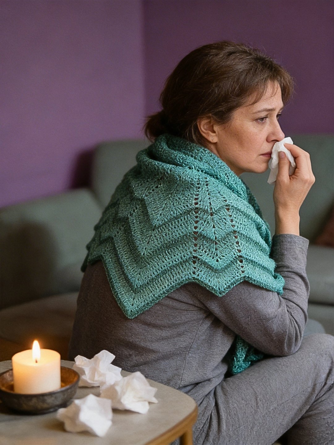 Transformation Shawl | Grief Ritual Shawl with Seven Ribbons product image (2)