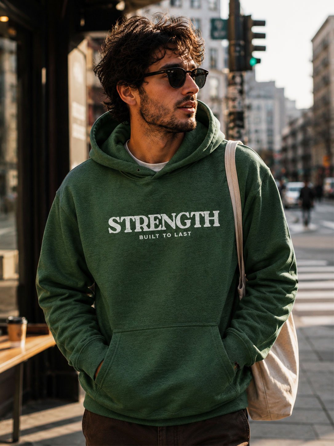 Strength Hoodie | Built to Last Motivational Streetwear product image (1)