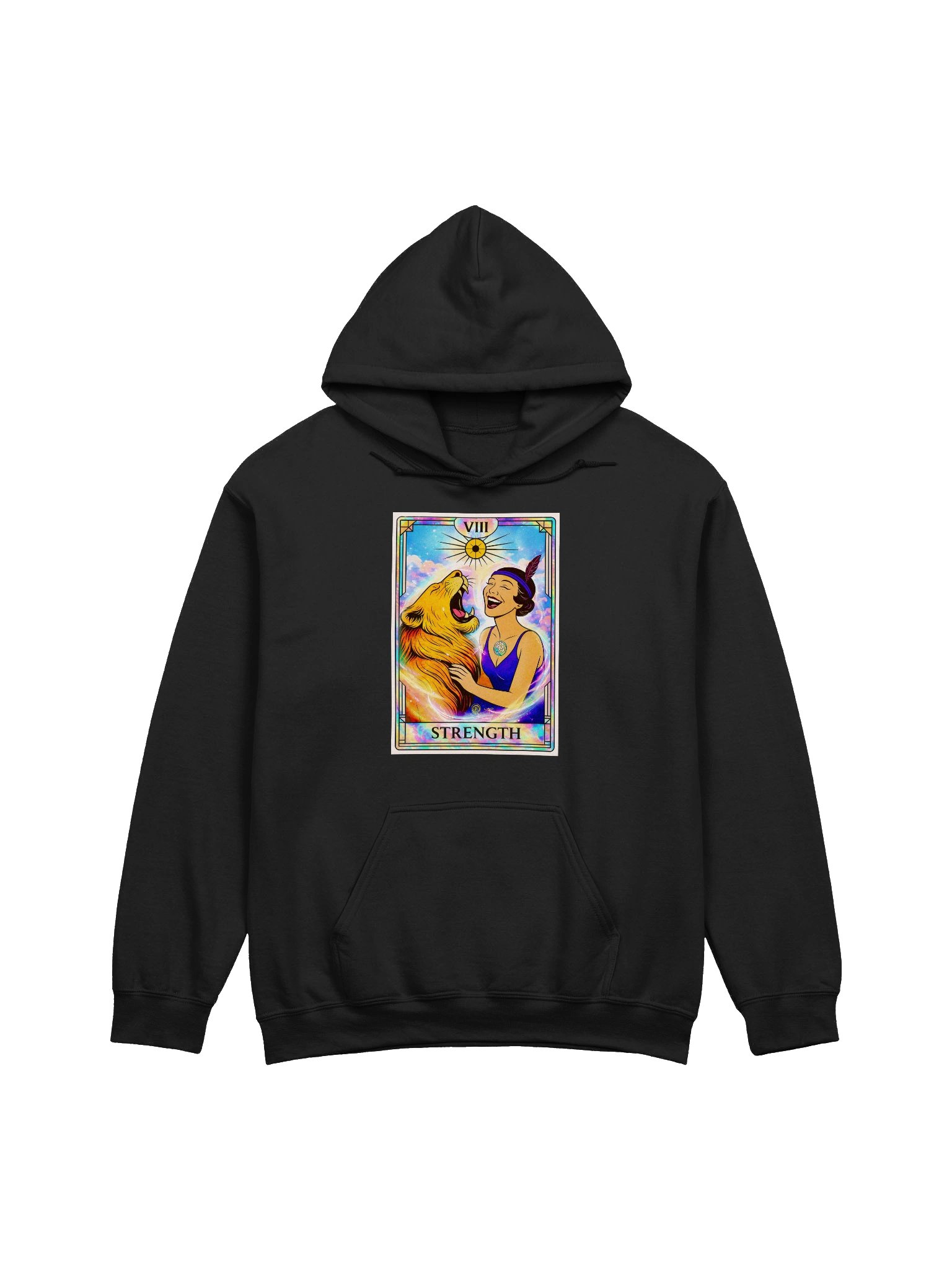 Strength Cazimi Colour Splash Tarot Card Hoodie product image (1)