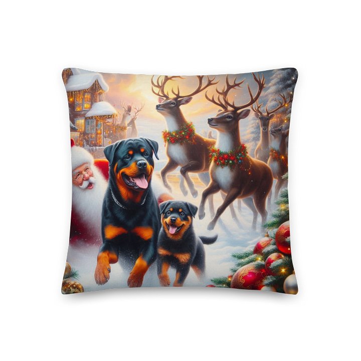 Santa's Rottweiler Wonderland Pillow product image (1)