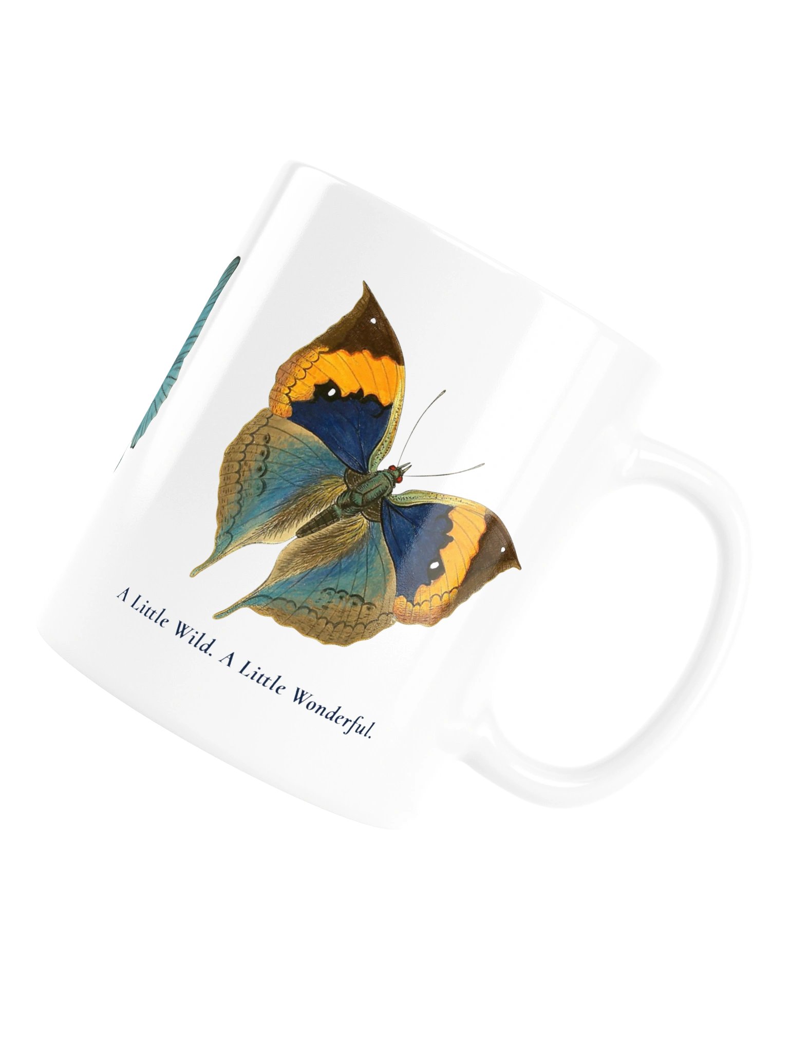 Vintage 3 Butterflys Ceramic Mug - Botanical Art Coffee Cup | BioGardn product image (7)