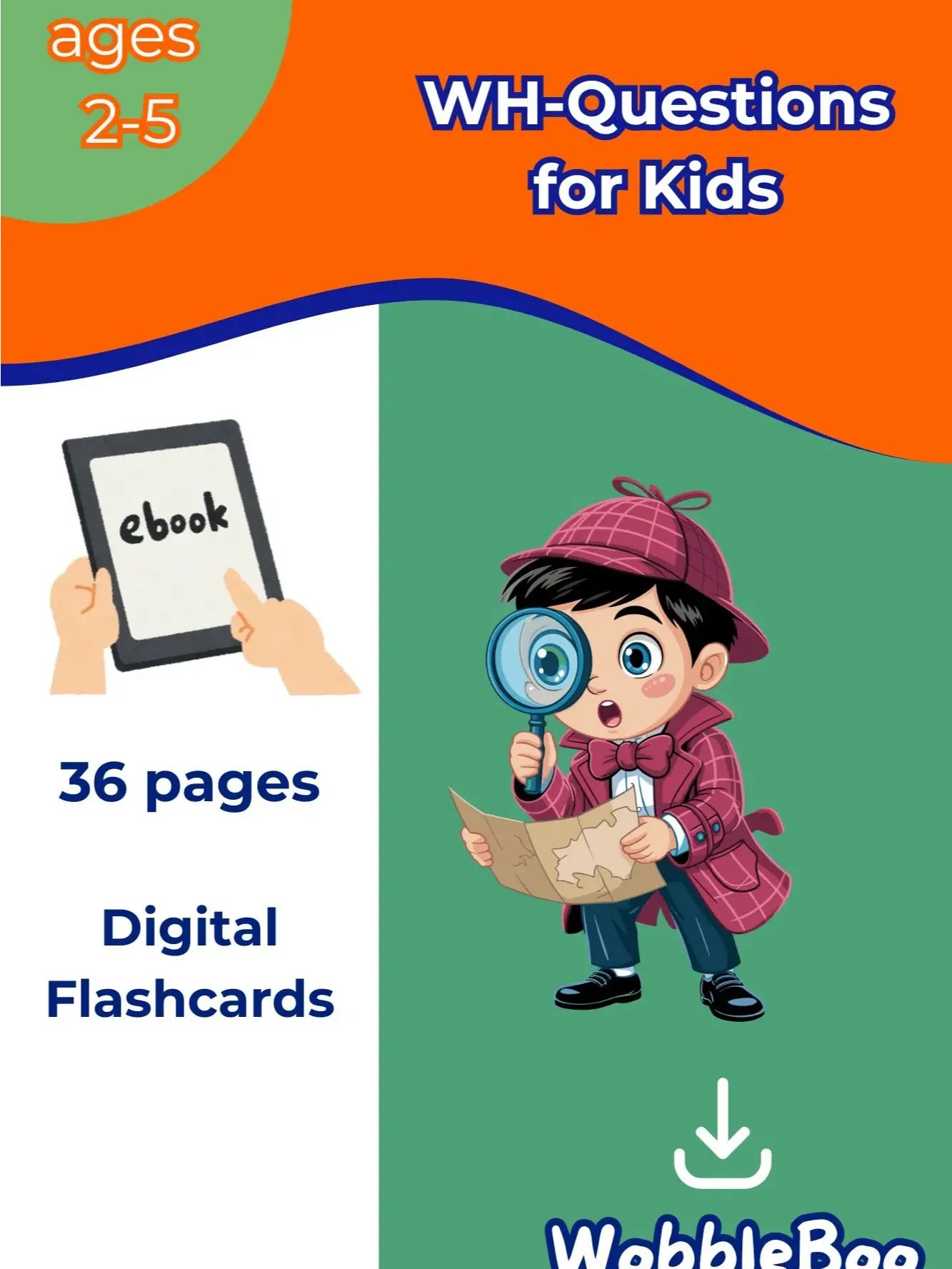 WH-Questions for children flashcards product image (1)
