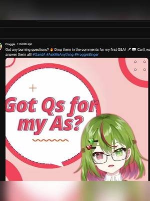 Why Froggie? Why green? Why life??? 🐸😂 Answering your weirdest Qs in my new Q&A video! 👉 Full video on YouTube! #froggiesinger #vtuberqna #vocaloidcover #vtuberlife #frogvtuber