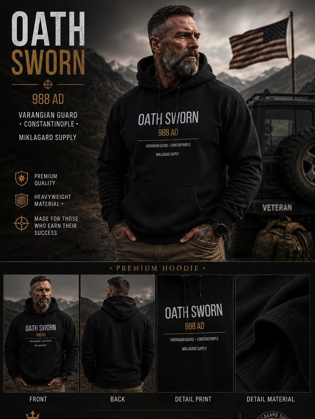 Varangian Guard Hoodie — OATH SWORN product image (2)
