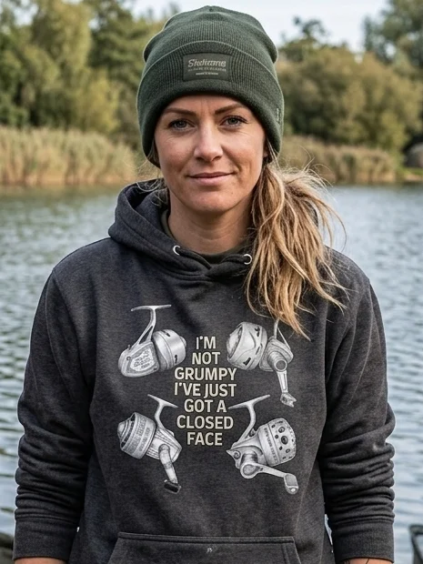 "I'M NOT GRUMPY" CLOSED FACE REEL Hoodie product image (1)