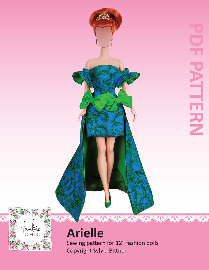 Arielle sewing pattern for 12" fashion dolls product image (1)