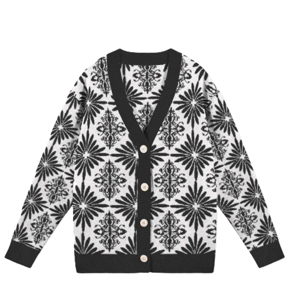 Knitted Jacquard Woman's Cardigan | Cozy Stylish Outerwear product image (1)