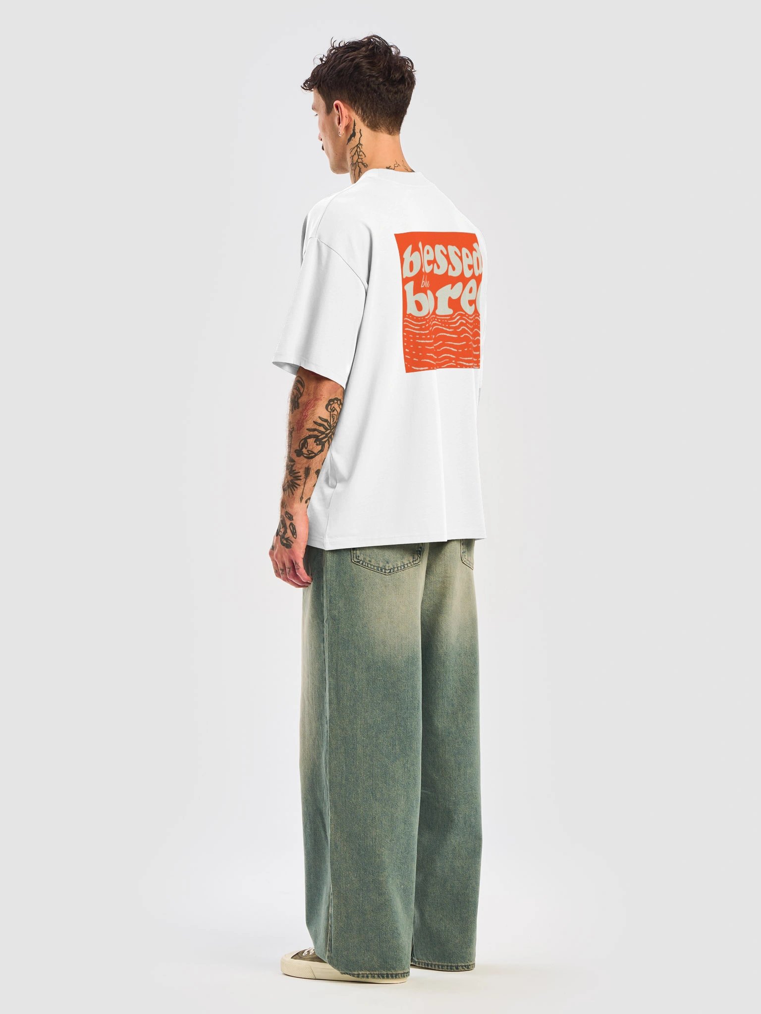 Blessed be the bored White Oversized T-Shirt product image (6)