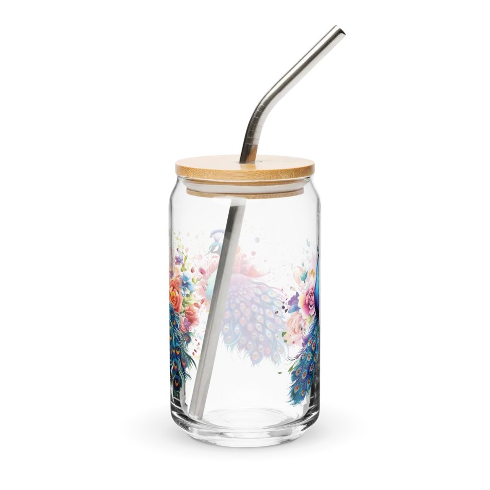 Peacock Paradise Glass Can Sipper product image (2)