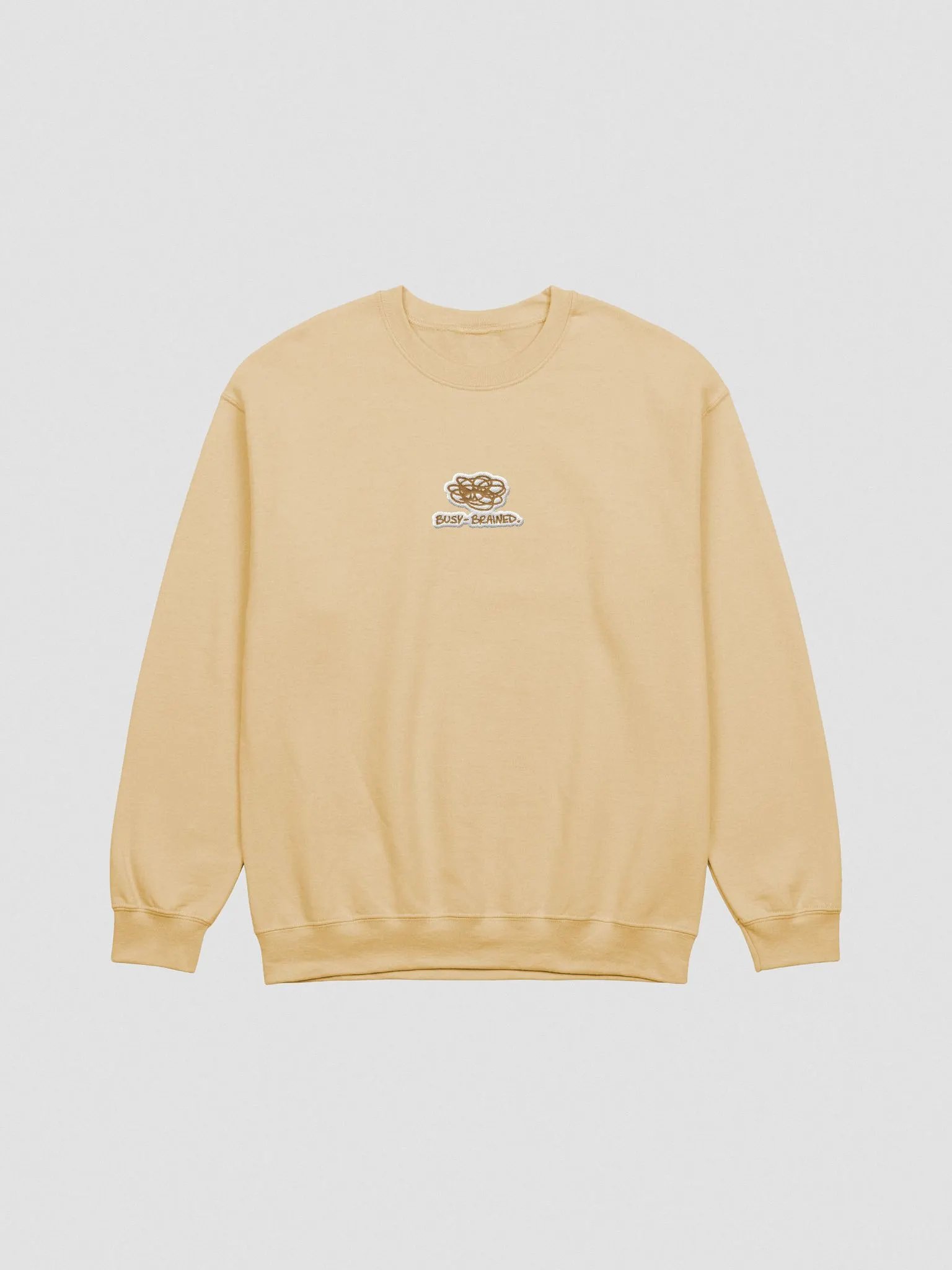 BUSY-BRAINED embroidered crewneck (brass bubble design) product image (2)