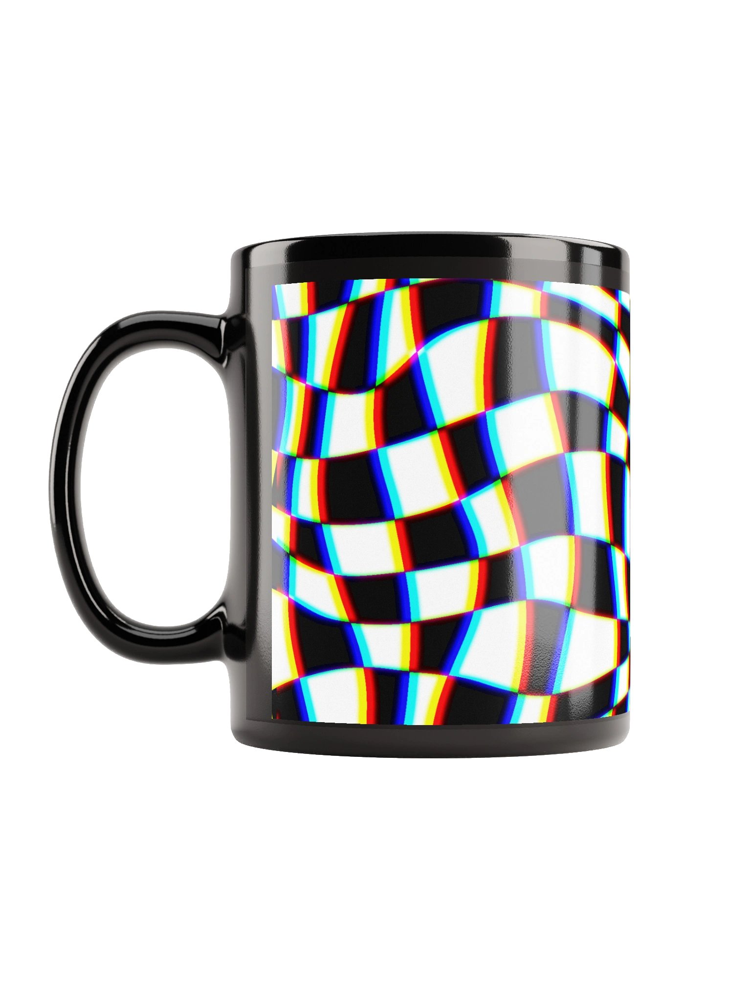 Trippy Checkered Black Mug product image (6)