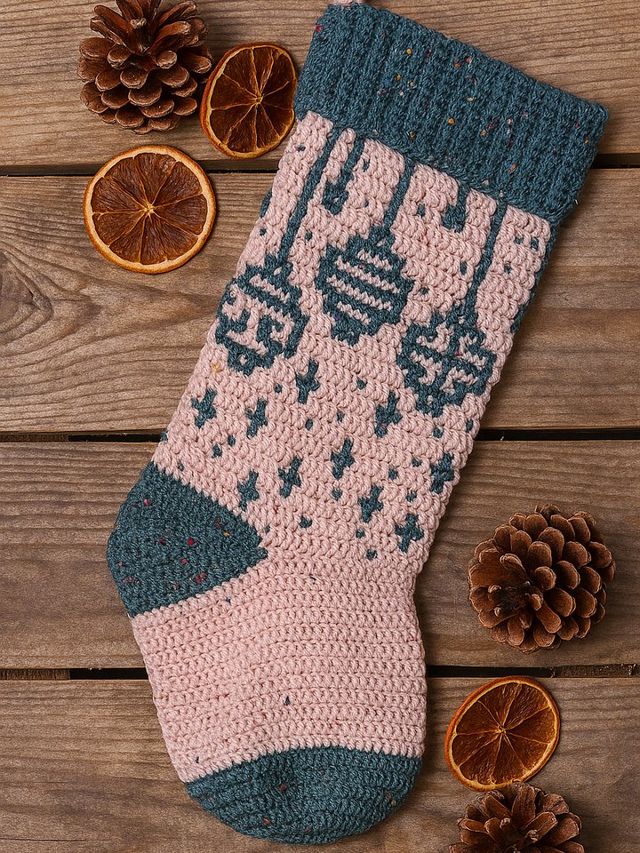 Deck The Halls Mosaic Crochet Stocking Pattern product image (1)
