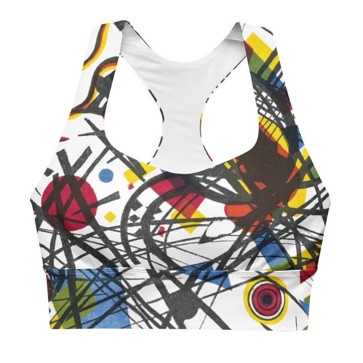 Abstract Lithographic Pattern Design Longline Sports Bra - V3 product image (2)