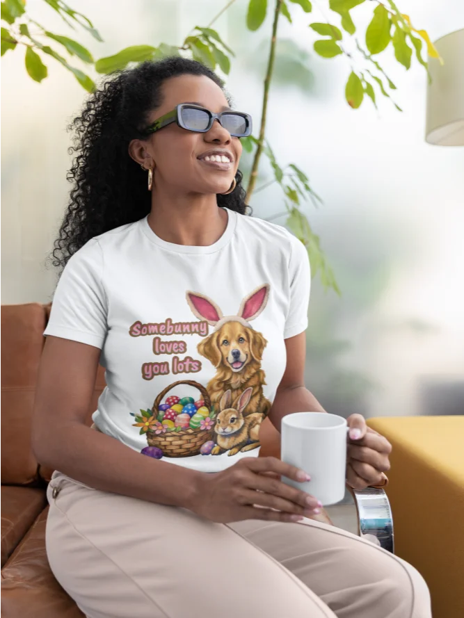 Somebunny Loves You Lots Dog Easter Shirt product image (5)