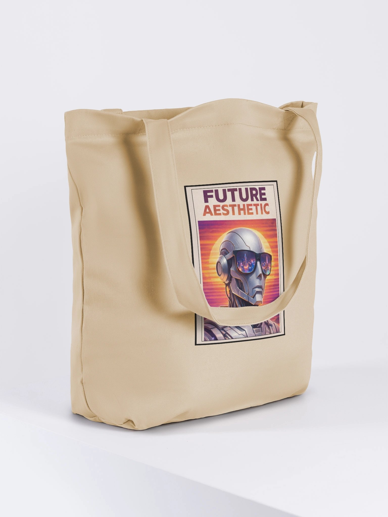 Cream "FUTURE AESTHETIC" Organic Tote Bag product image (4)