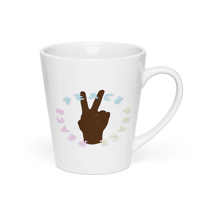 Peace Wave Peace Hand Latte Mug (Black) product image (2)