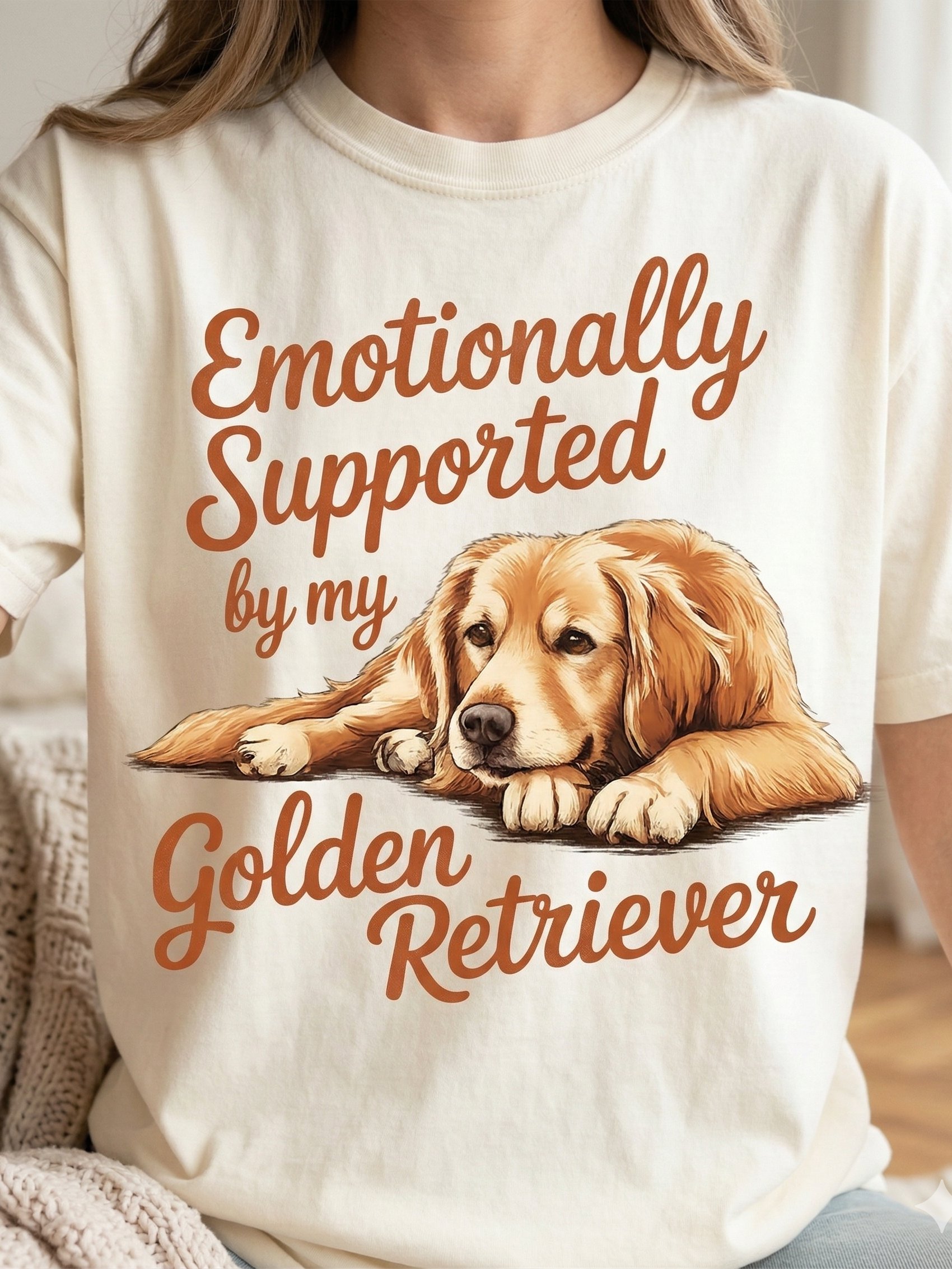 Golden Retriever Emotional Support Dog Shirt – Comfort Colors 1717 Dog Lover Tee product image (1)
