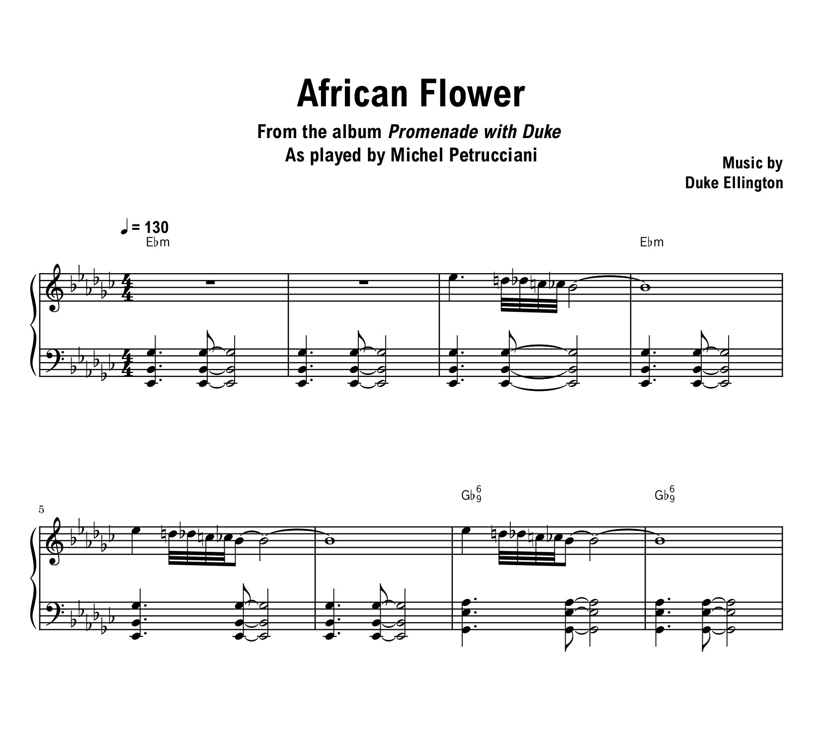 Michel Petrucciani - African Flower - Sheet music (PDF) product image (1)