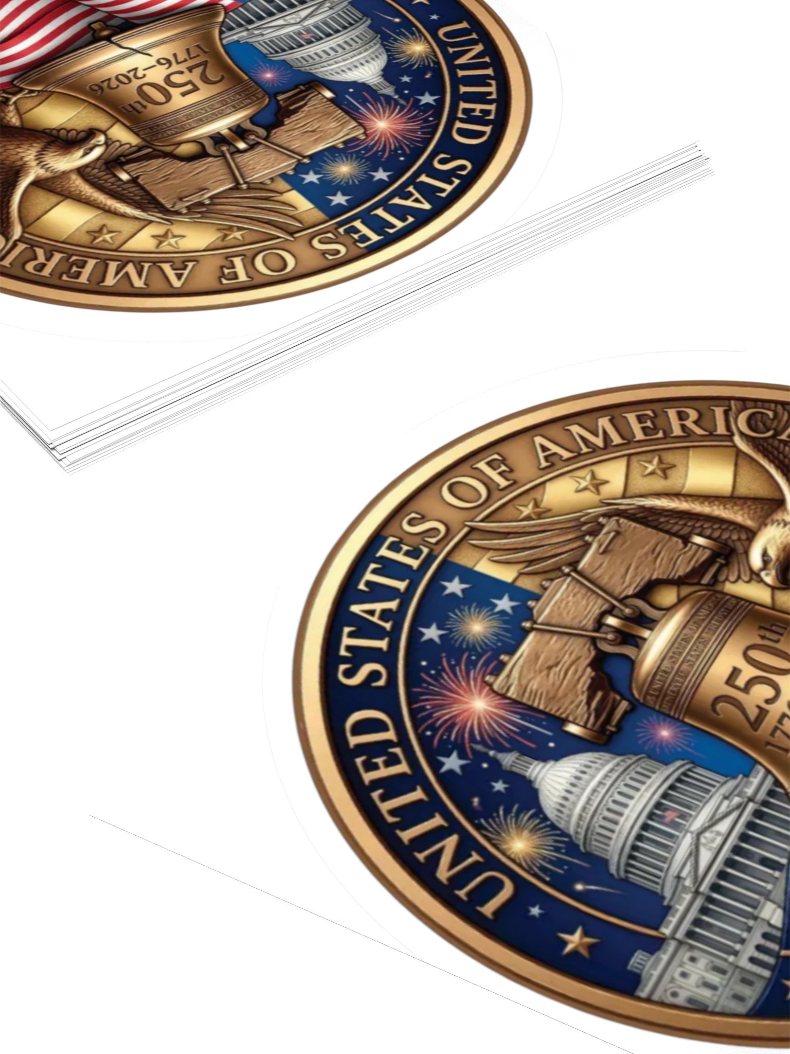 250th Anniversary America Sticker | Liberty Bell Kiss Cut Sticker | Patriotic USA 1776–2026 Decal product image (5)
