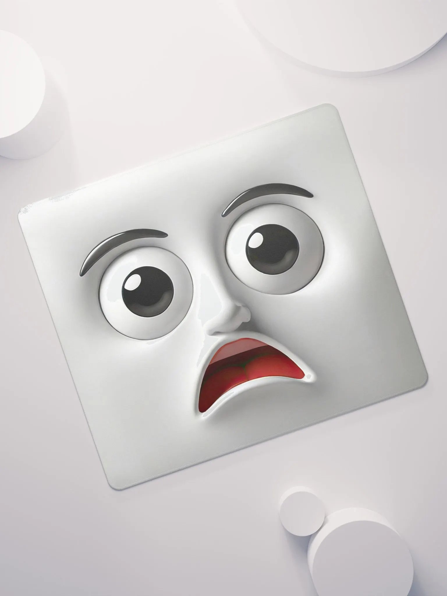 Surprised Cartoon Face Gaming Mouse Pad: Level Up Your Gaming Experience! product image (7)
