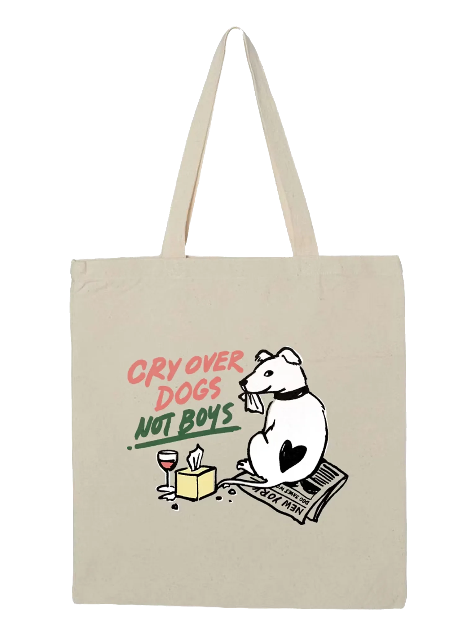 Preorder - Cry Over Dogs Not Boys Natural Totebag product image (1)