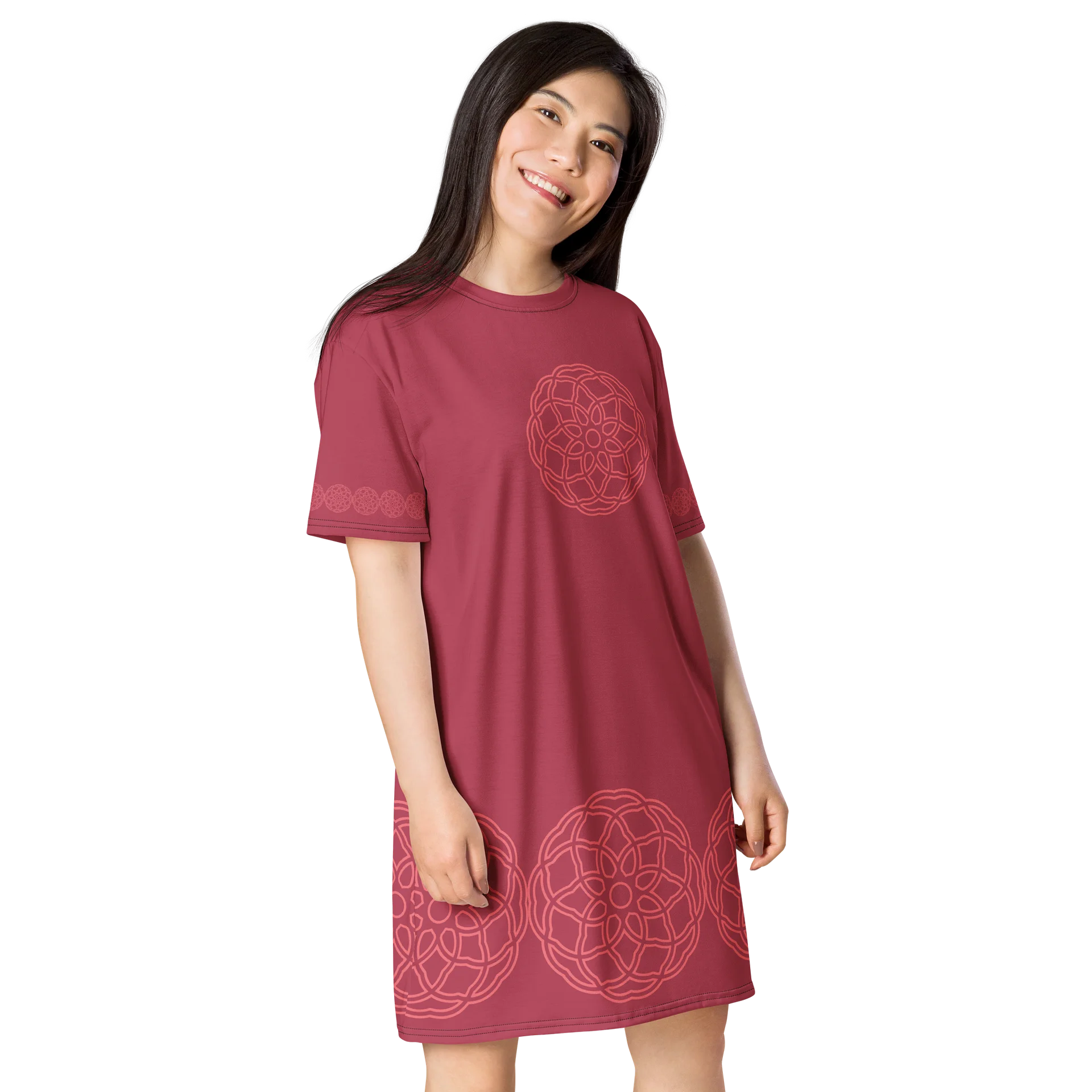 Abstract Circle Print T-Shirt Dress product image (4)