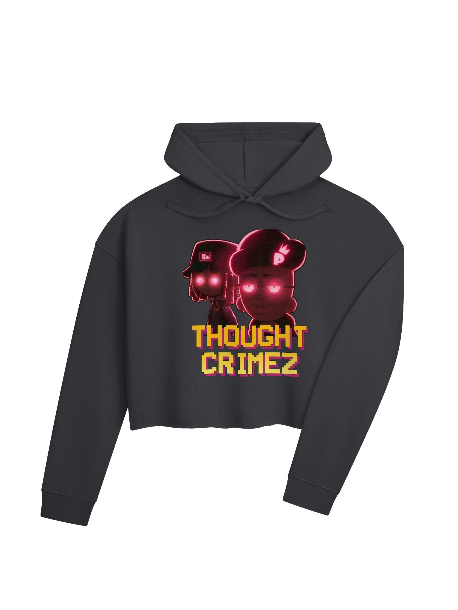 DARK THOUGHT CRIMEZ Neon Pixel Crop Hoodie product image (4)