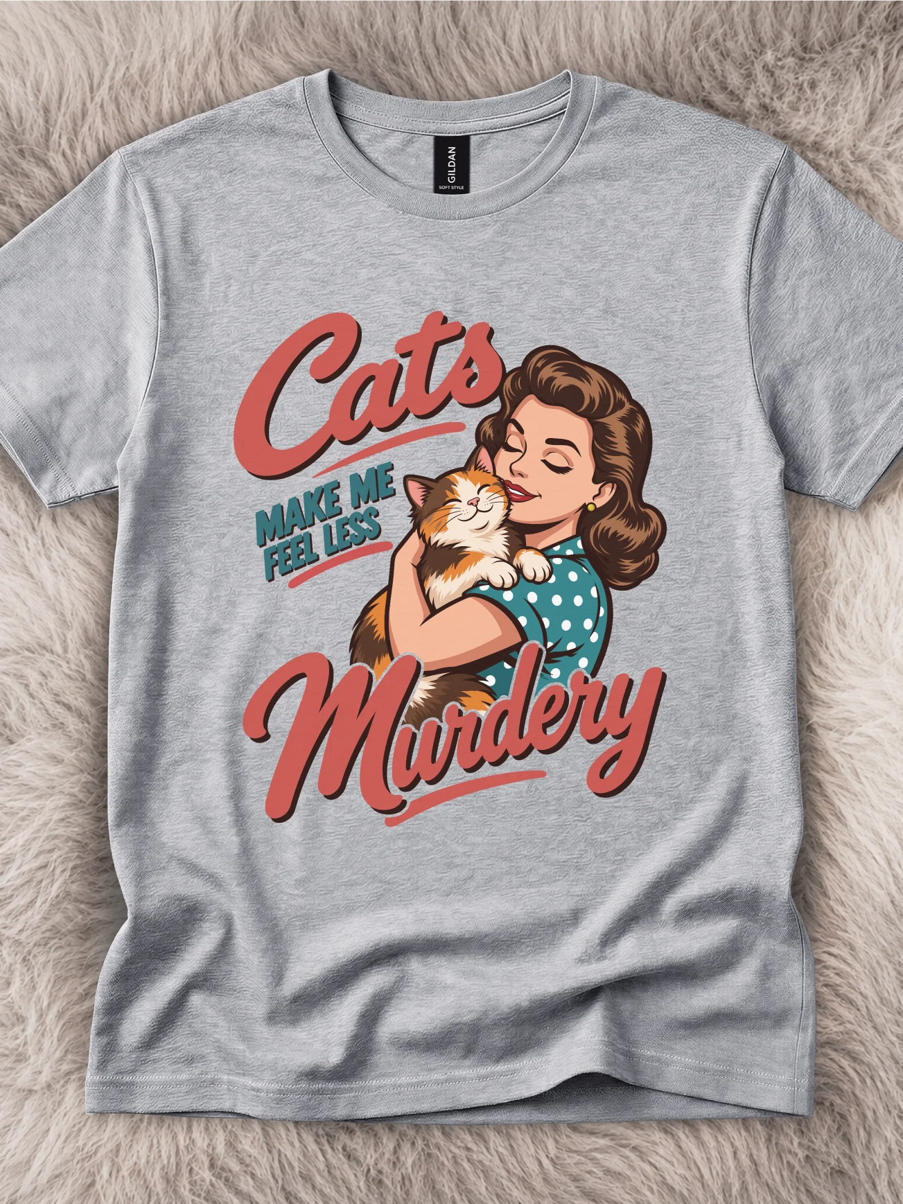 Cats Makes Me Feel Less Murdery Calico Cat Shirt product image (11)