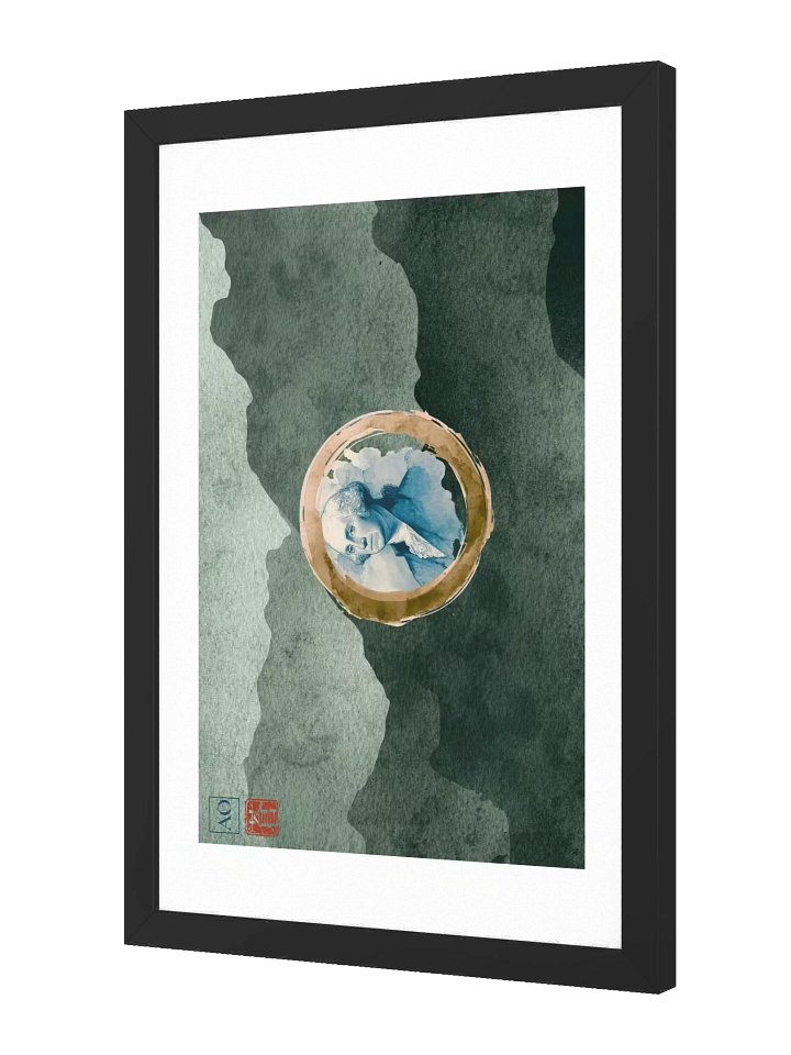 Washington Japanese Ink Art Print | Evergreen Heritage No.08 | Framed Wall Art - AO Japan Blue product image (2)