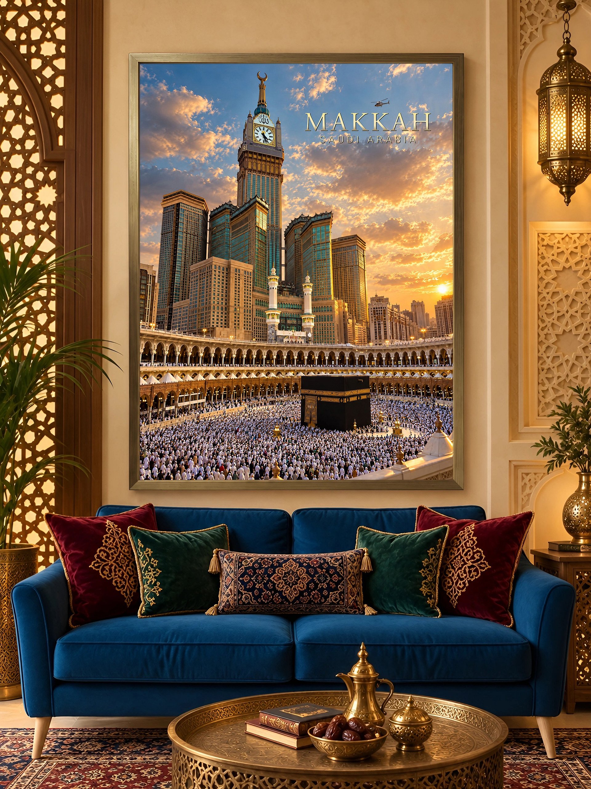 Makkah Al-Mukarramah – Sacred Kaaba & Clock Tower Matte Poster product image (2)
