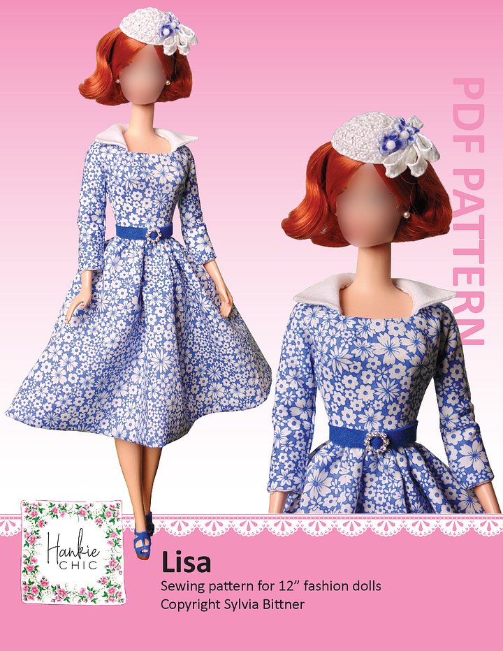 Lisa sewing pattern for 12" fashion dolls product image (1)