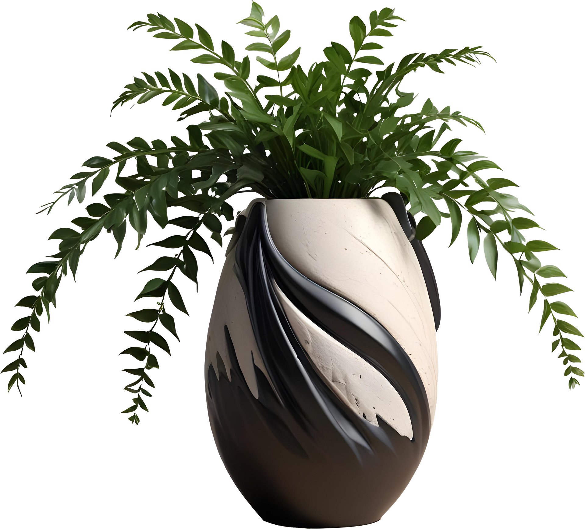 Monochrome Elegance Vase – Black & White Signature, PNG product image (1)