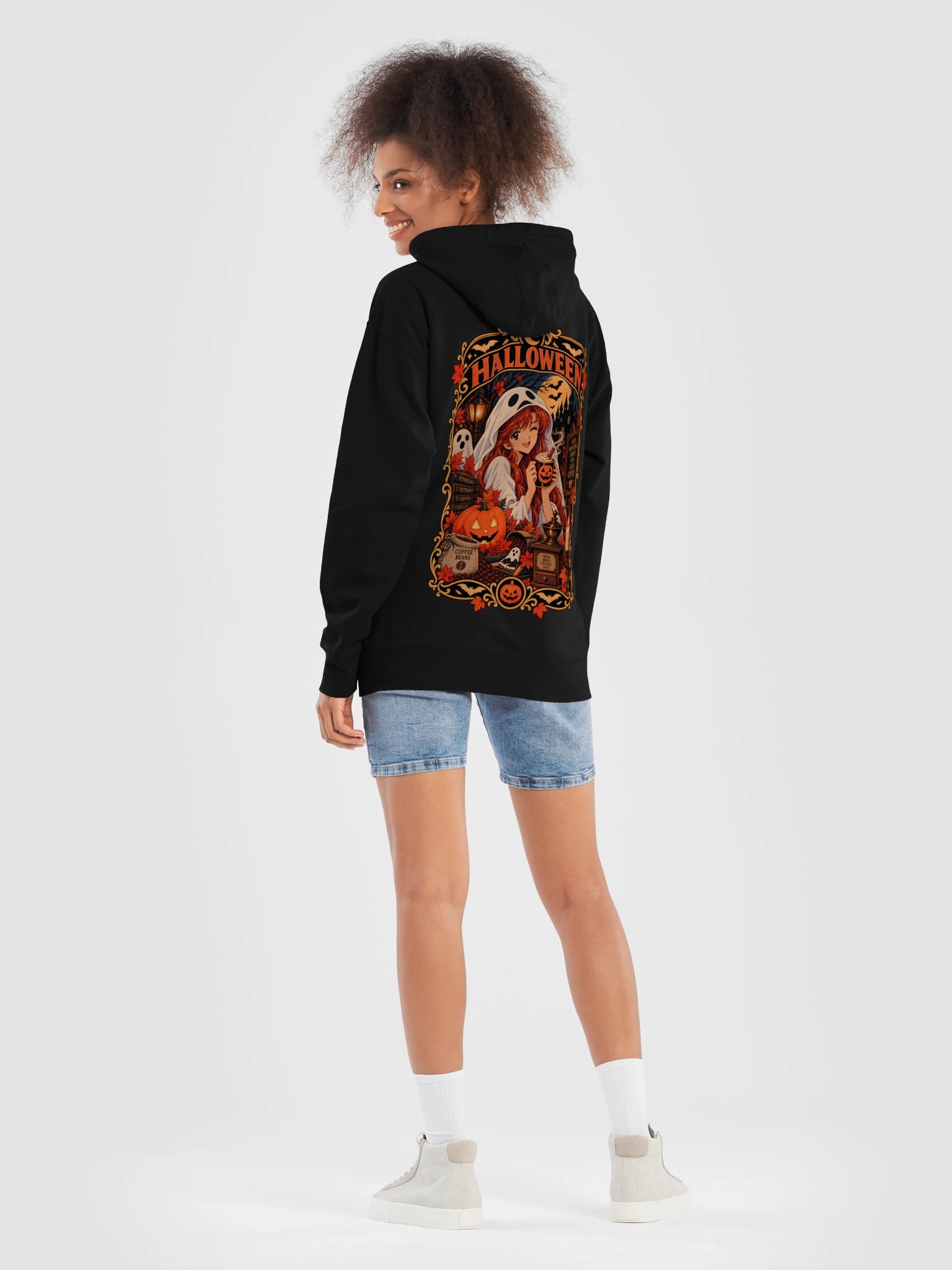 Spooky Ghost Girl & Coffee | Women’s Hoodie product image (59)