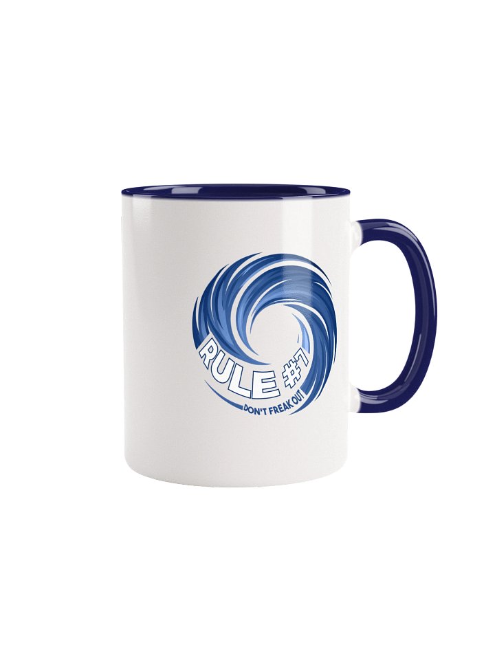 Rule #7 Logo Ceramic Mug Blue and White product image (3)