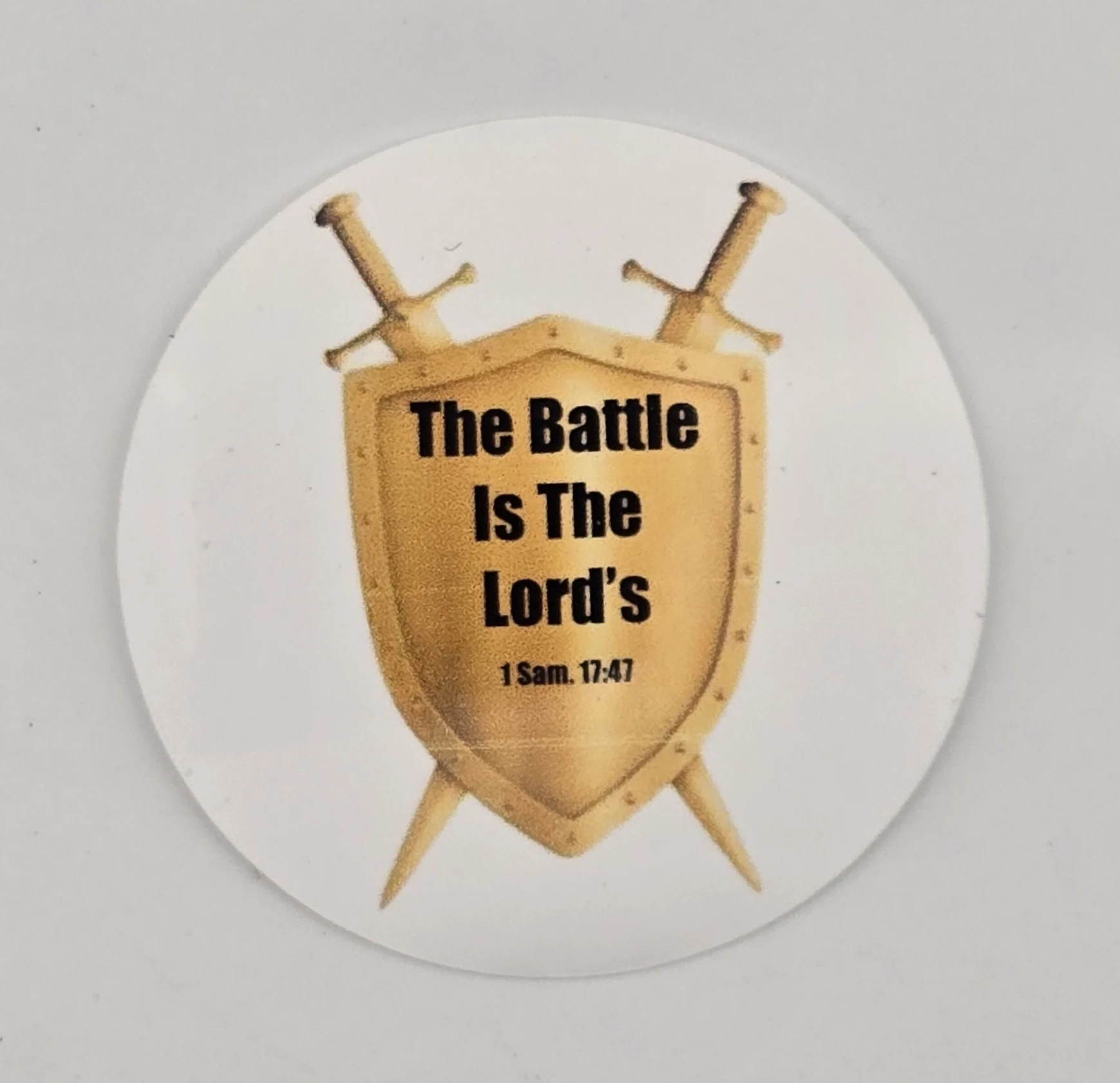 'The Battle is the Lord's' premium vinyl sticker product image (1)