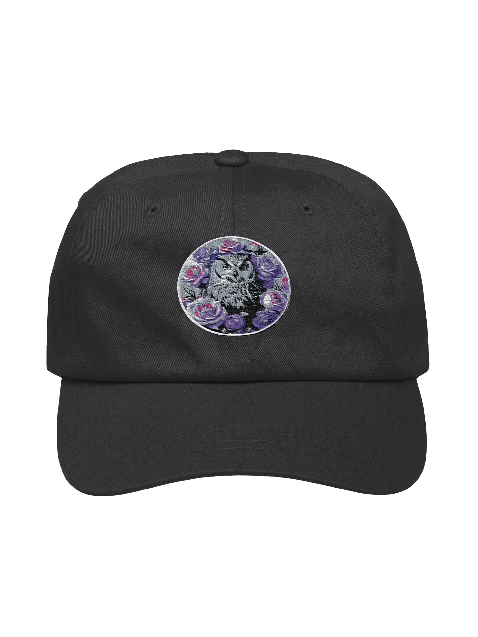 Owl and Roses Embroidered Dad Hat product image (1)