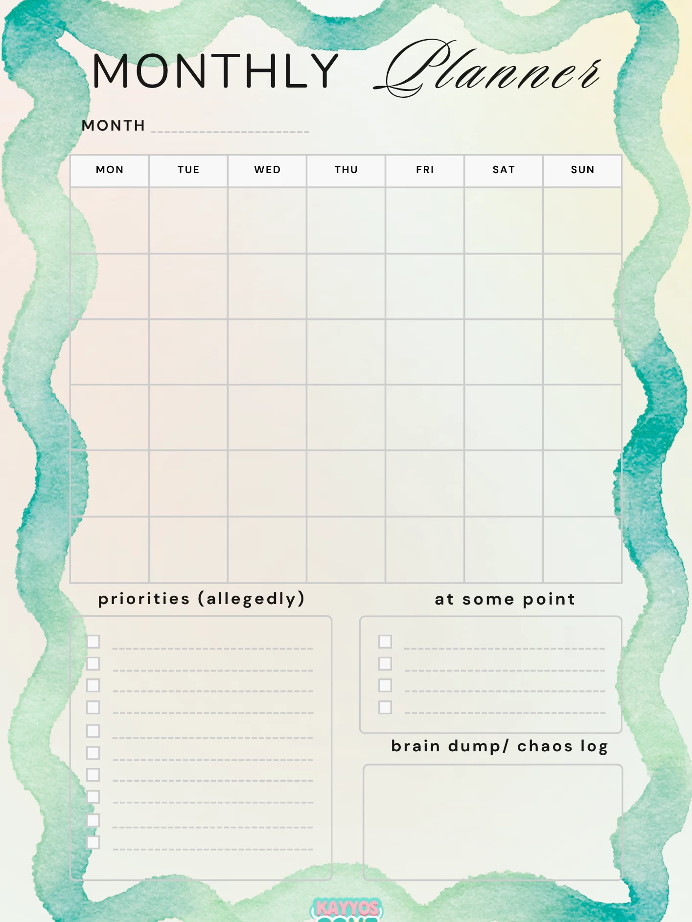 The Kayyos Planner product image (1)