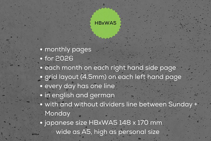 months with note pages - HBxWA5 - 2026 (1.12) product image (2)