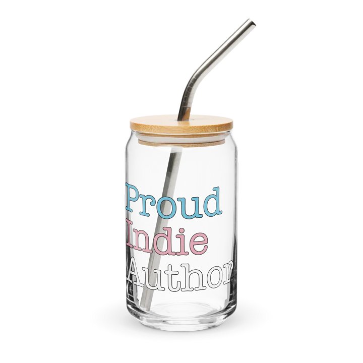 Trans "Proud Indie Author” Can-Shaped Glass product image (2)
