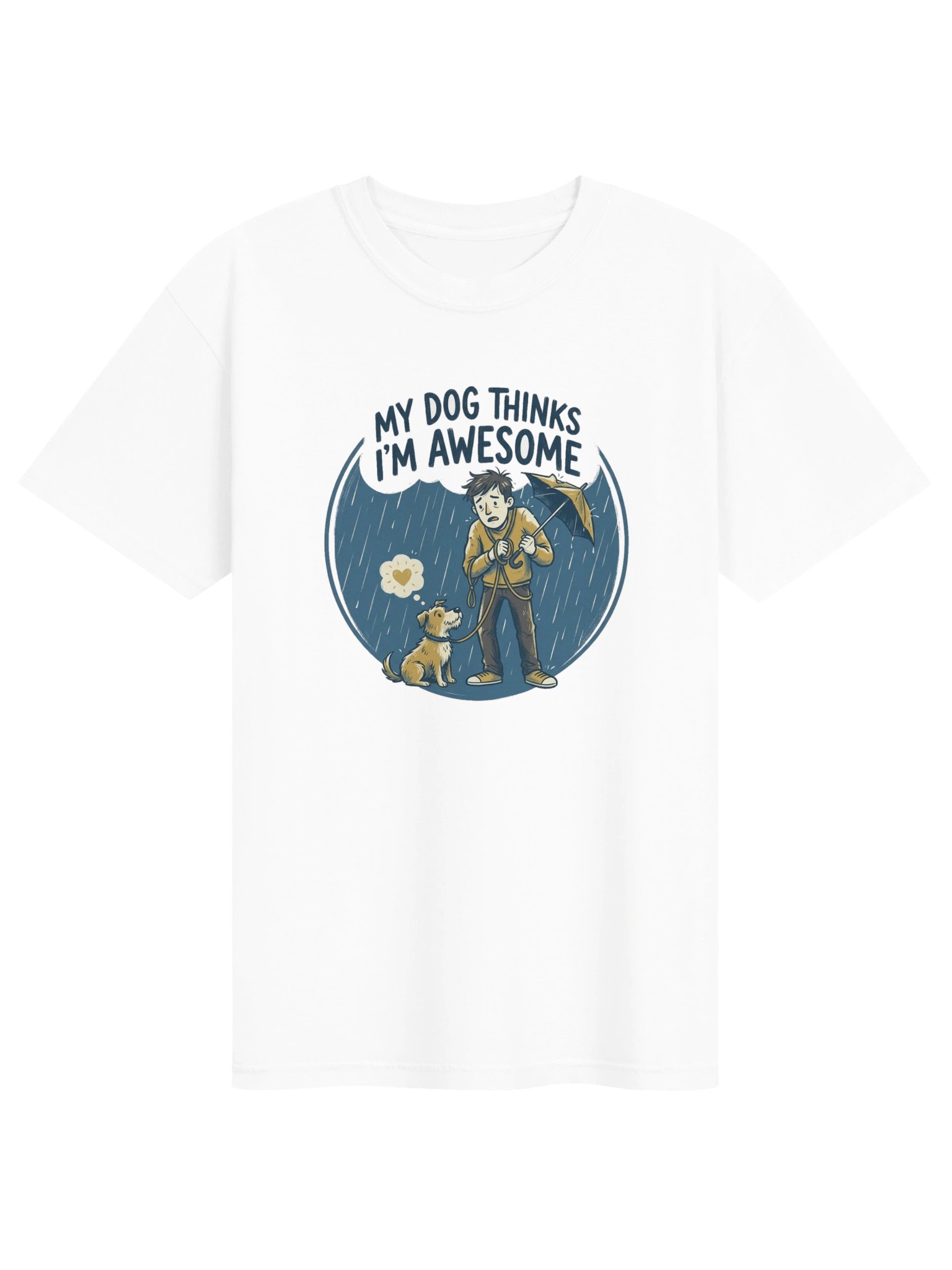 "My Dog Thinks I'm Awesome" Heavyweight T-Shirt product image (1)