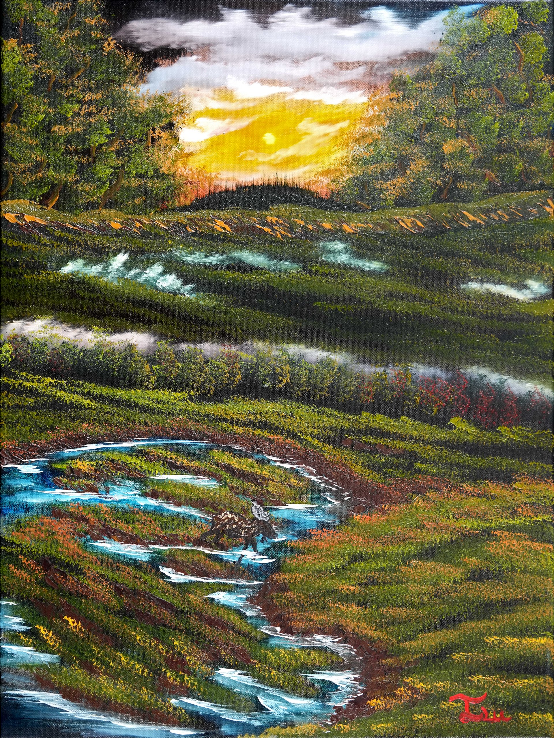 The Journey of the Moose (Original) 18x24 Canvas product image (1)