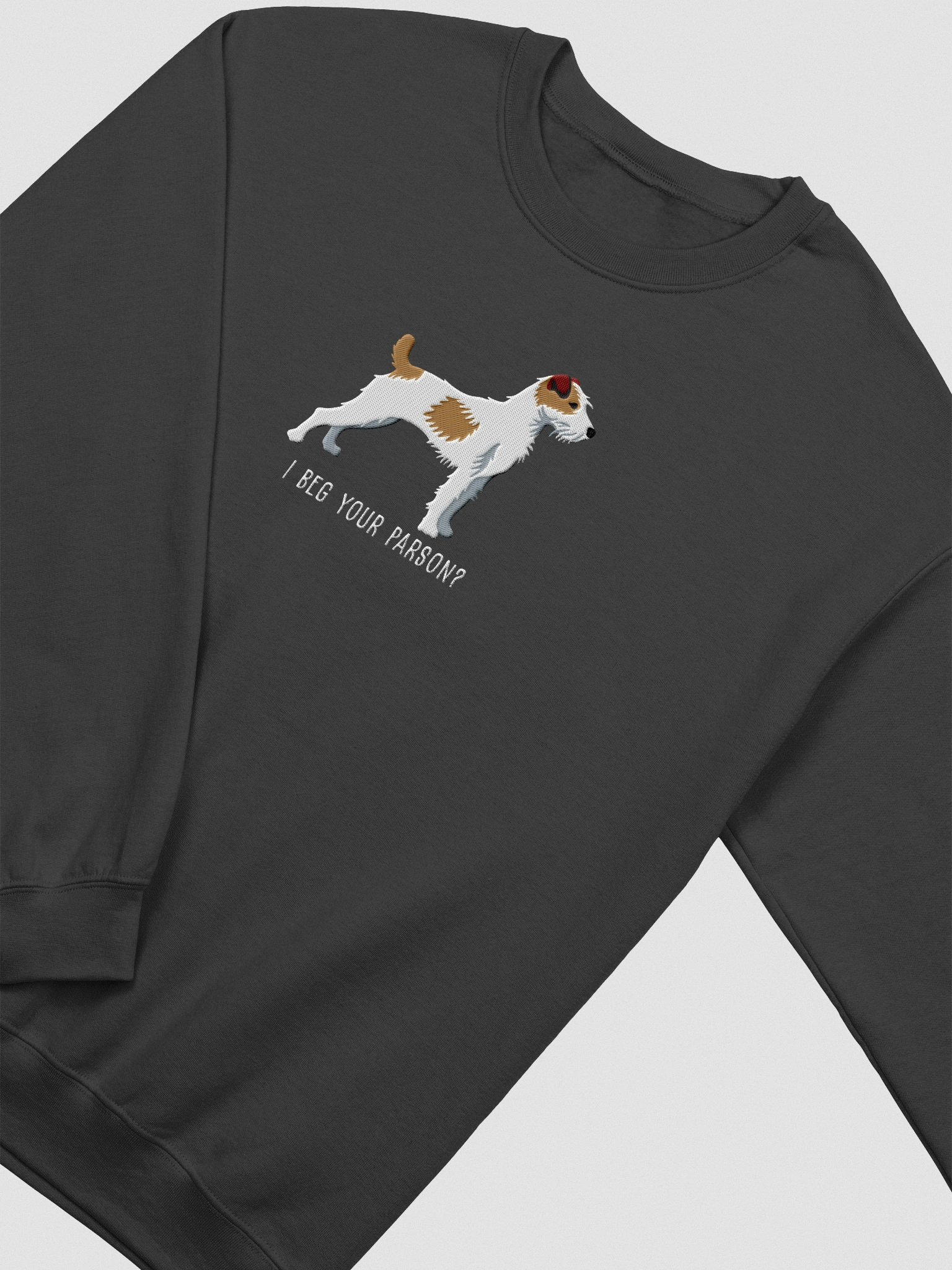 I Beg Your Parson? Sweatshirt (Embroidered) of a Parson Russell Terrier(Brown) product image (6)