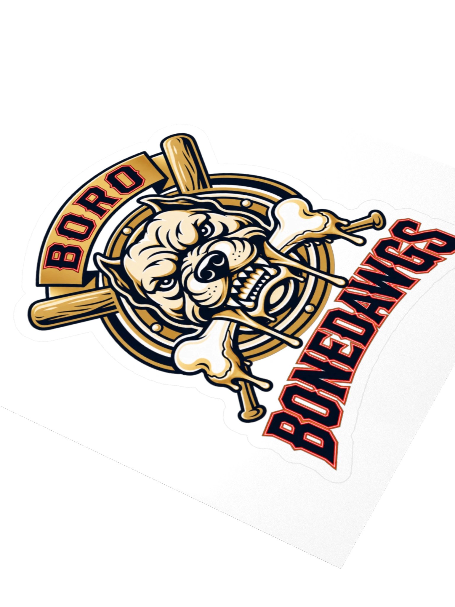 Boro Bonedawgs Alt. Logo Sticker - Red Accented product image (3)