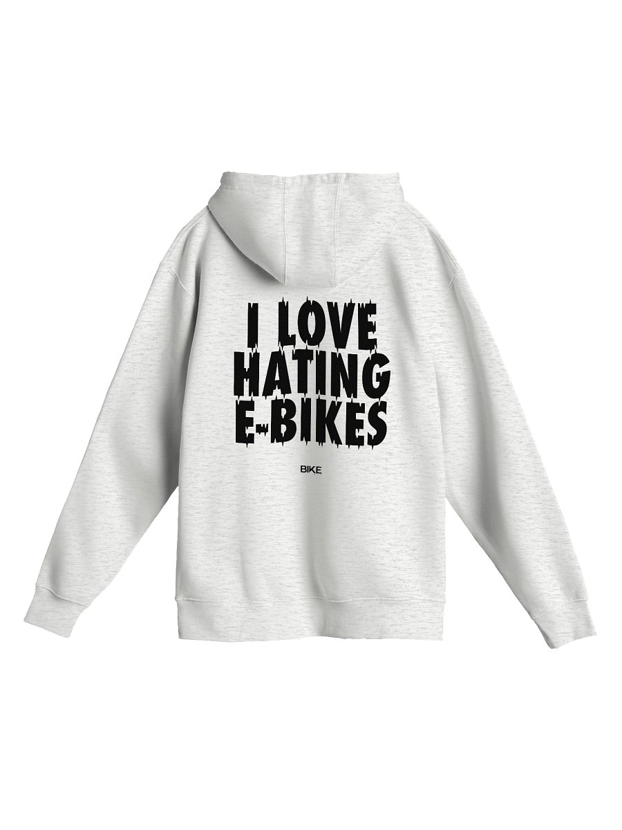 I Love Hating E-Bikes Hoodie (Dark Logo) product image (1)