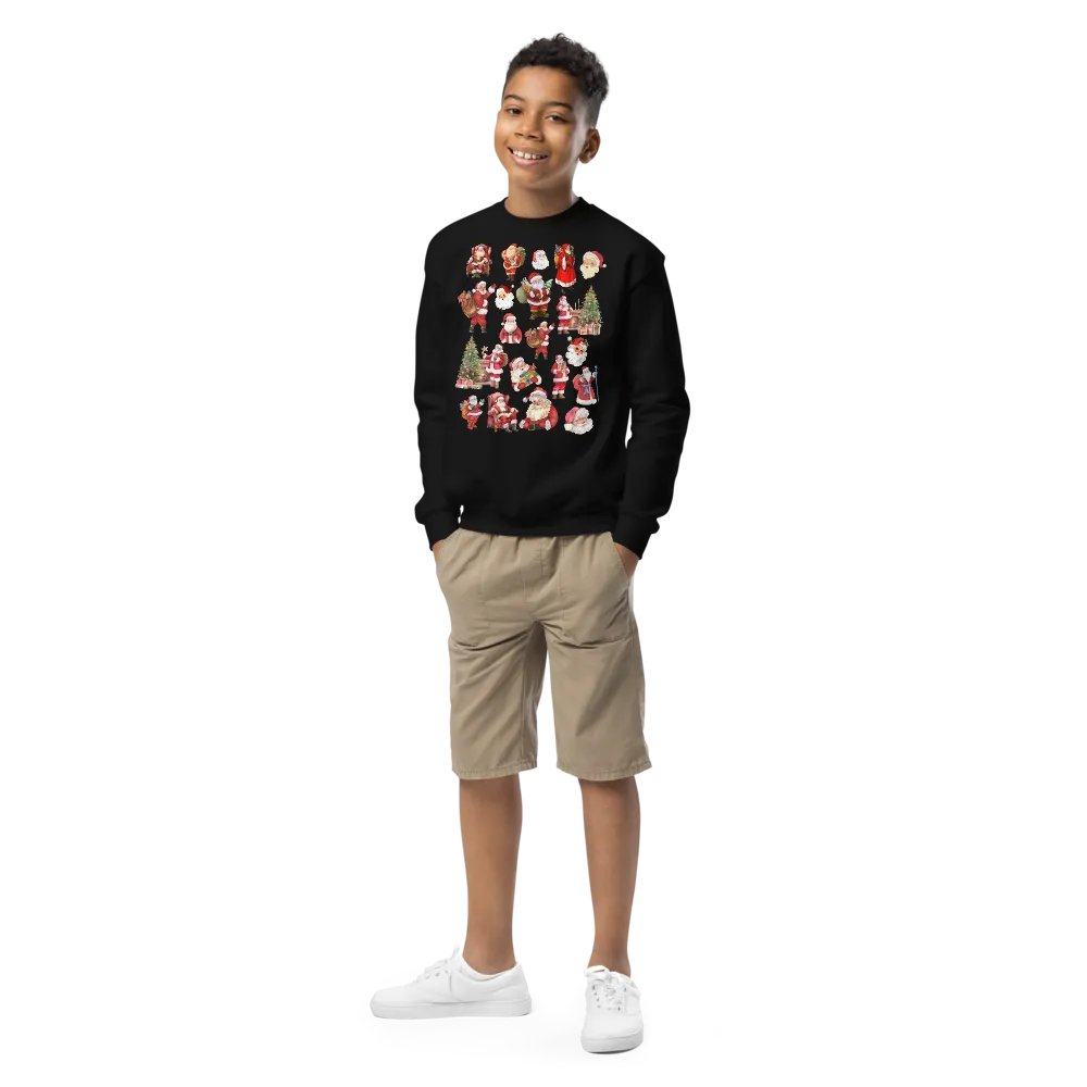 Santa Collage Youth Crewneck Sweatshirt product image (1)