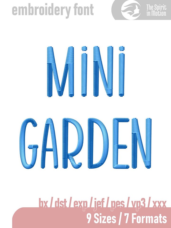 Mini Garden Machine Embroidery Font | PES, BX, DST product image (1)